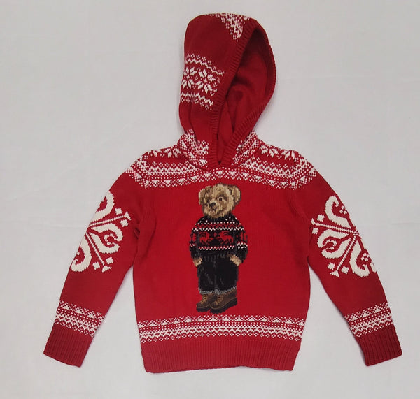 Nwt Kids Polo Ralph Lauren Bear Knit Hooded Sweater - Unique Style