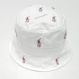 Nwt Polo Ralph Lauren White Allover Pony Bucket Hat - Unique Style