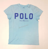 Nwt Polo Ralph Lauren Women Sky Blue Embroidered  Spellout Tee - Unique Style