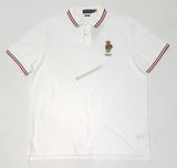 Nwt Polo Ralph Lauren White Stripe Teddy Bear Wearing Hoodie Classic Fit Polo - Unique Style