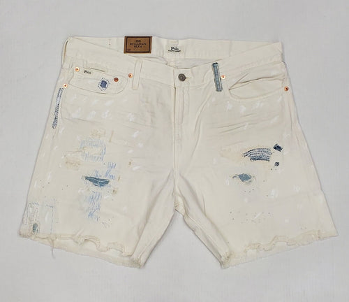 Nwt Polo Ralph Lauren White Sullivan Slim Rips Denim Shorts - Unique Style