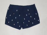 Nwt Polo Ralph Lauren Womens Navy Allover Small Pony Embroidered Shorts - Unique Style