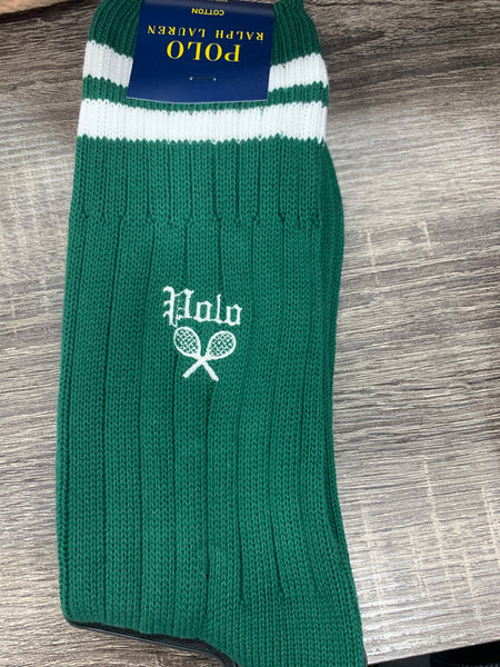 Nwt Polo Ralph Laureen Green Tennis Socks - Unique Style