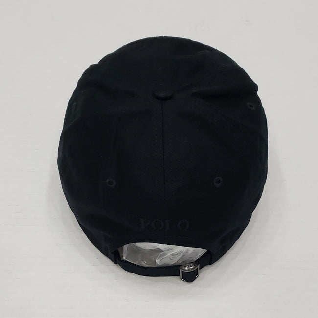 Nwt Polo Ralph Lauren Black ON Black Big Pony Adjustable Strap Back Hat - Unique Style