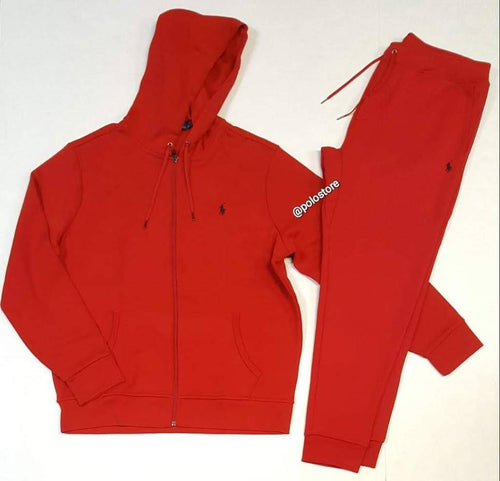 Nwt Polo Ralph Lauren Red WITH Black Small Pony Double Knit Sweatsuit - Unique Style