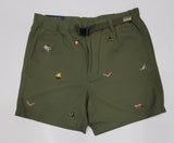 Nwt Polo Ralph Lauren Olive Embroidery Allover Shorts - Unique Style