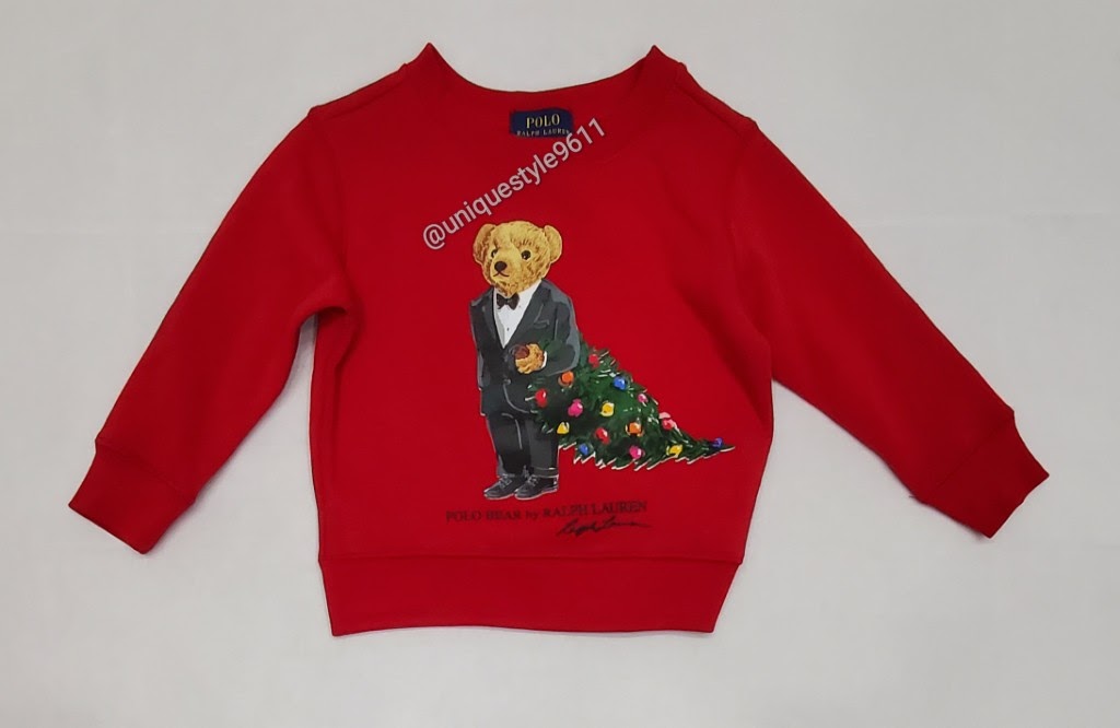 Nwt Polo Ralph Lauren Red Tuxedo Christmas Tree Bear Boys