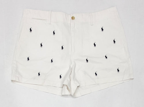 Nwt Polo Ralph Lauren Womens White Allover Small Pony Embroidered Shorts - Unique Style