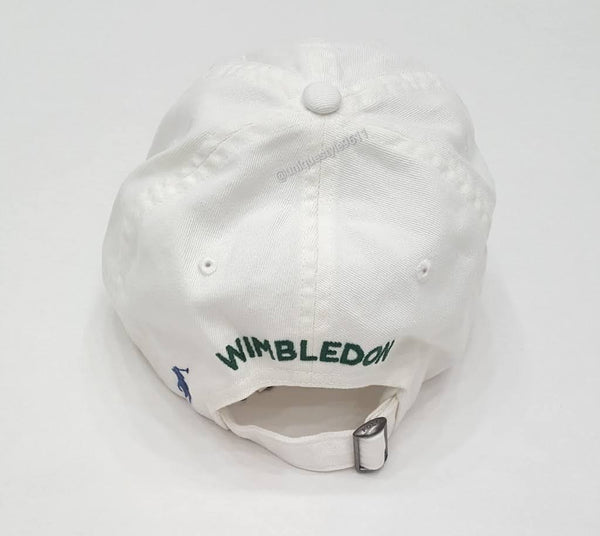 Nwt Polo Lauren White Wimbledon Lawn Tennis Adjustable Strap Back Hat - Unique Style