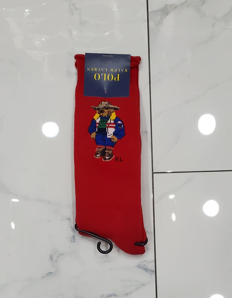Nwt Polo Ralph Lauren Red Cowbear Socks - Unique Style