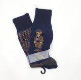 Nwt Polo Ralph Lauren 2 Pack Navy Bear With Small Pony Socks - Unique Style
