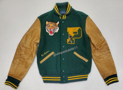 Nwt Polo Ralph Lauren Men's Patch Tiger Letterman Varsity Jacket - Unique Style