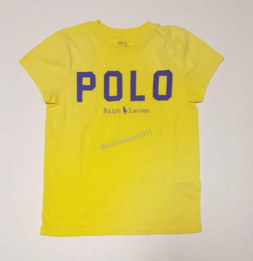Nwt Polo Ralph Lauren Women Yellow Embroidered  Spellout Tee - Unique Style