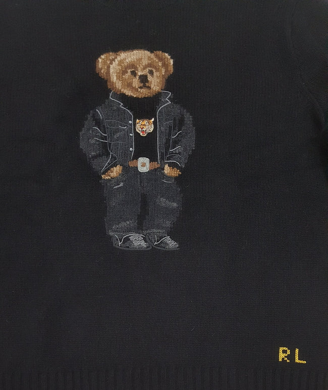 Nwt Polo Ralph Lauren Black Lunar Teddy Bear Sweater - Unique Style