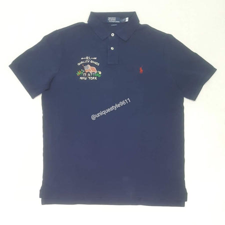 NWT POLO RALPH LAUREN WHITE 371ST INFANTRY REGIMENT 1967 DRAGON EMBROIDERED CUSTOM FIT SHORT SLEEVE POLO