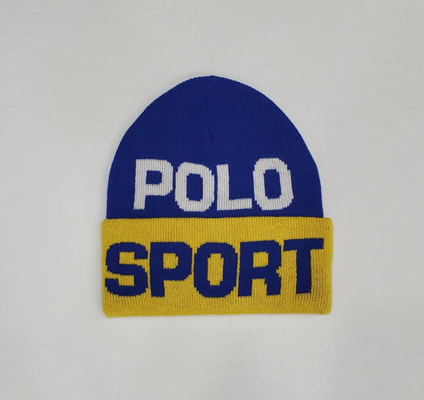 Nwt Polo Ralph Lauren Yellow/Blue Polo Sport Spellout Skully - Unique Style