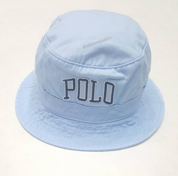 Nwt Polo Ralph Lauren Baby Blue Spellout Bucket Hat - Unique Style