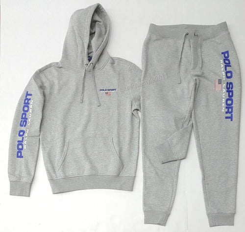 Nwt Polo Ralph Lauren Grey Pullover Polo Sport Hoodie with Matching Grey Polo Sport Joggers - Unique Style