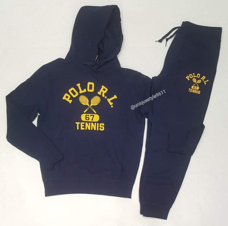 Nwt Polo Ralph Lauren Navy Pullover Polo Sport Hoodie with Matching Navy Polo Sport Joggers
