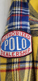 Nwt Polo Ralph Lauren Yellow Plaid Racing Patches Classic Fit Button up - Unique Style