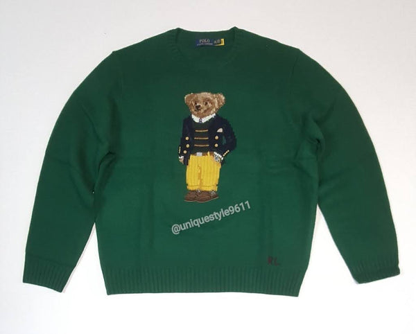 Nwt Polo Ralph Lauren Green Librarian Bear Sweater - Unique Style