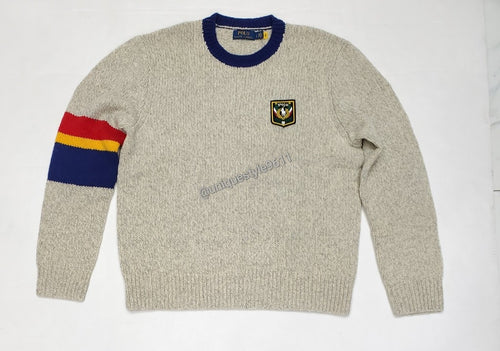 Nwt Polo Ralph Lauren Beige Uni Crest Wool Sweater - Unique Style