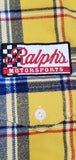Nwt Polo Ralph Lauren Yellow Plaid Racing Patches Classic Fit Button up - Unique Style