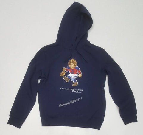 Nwt Polo Ralph Lauren Navy Football Teddy Bear Hoodie Unique Style