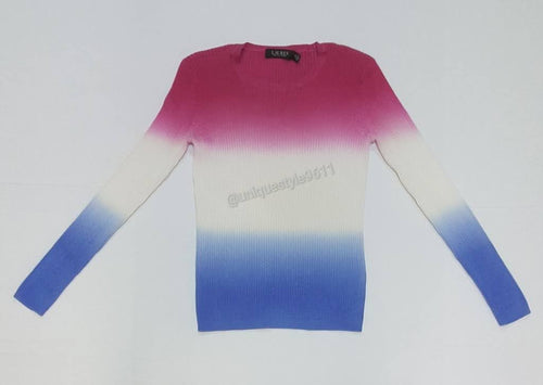 Nwt Lauren Ralph Lauren Dip Dyed Ribbed Sweater - Unique Style