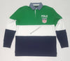 Nwt Polo Ralph Lauren Green/White/Navy K-Swiss Classic Fit Rugby - Unique Style