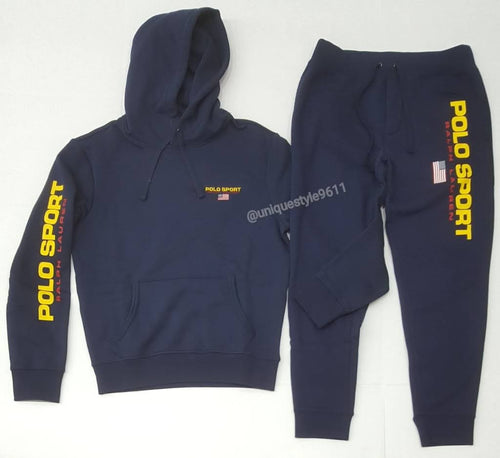 Nwt Polo Ralph Lauren Navy Pullover Polo Sport Hoodie with Matching Navy Polo Sport Joggers - Unique Style