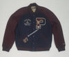 Nwt Polo Ralph Lauren Burgundy/Navy 'P' Allstars New York Wool Jacket - Unique Style