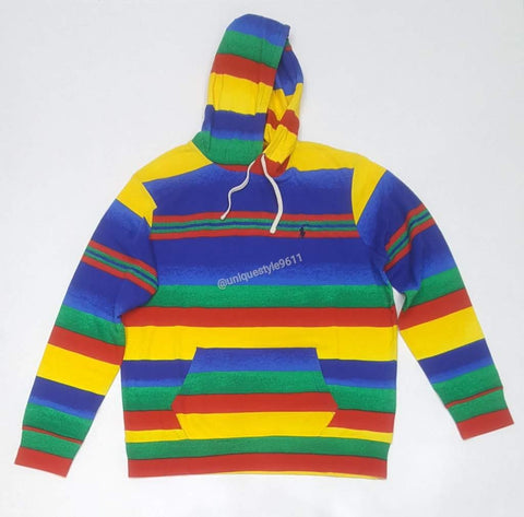 Nwt Polo Ralph Lauren Multi Color Stripe Hoodie Unique Style