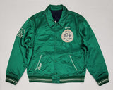 Nwt Polo Ralph Lauren Reversible Green Satin New York State Champs /Navy Corduroy  P Patch 67 Jacket - Unique Style
