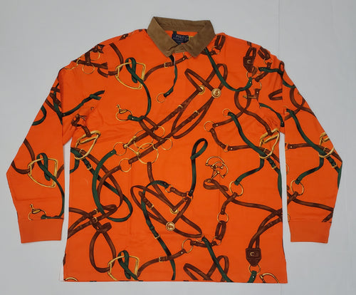 Nwt Polo Ralph Lauren Orange Bridle Classic Fit Rugby - Unique Style