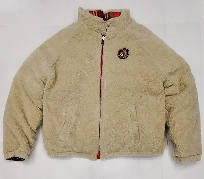 Nwt Polo Ralph Lauren Reversible Plaid/Cookie Fleece Down Jacket - Unique Style