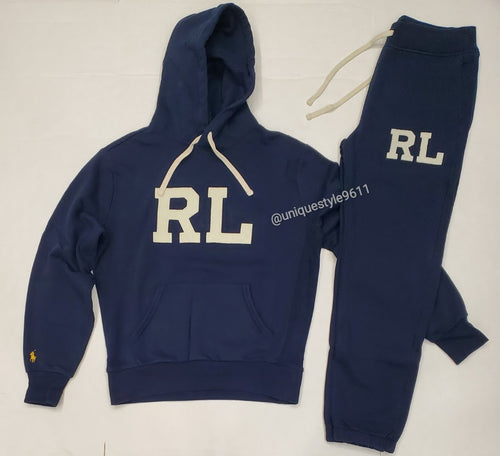 Nwt Polo Ralph Lauren Navy RL Hoodie With Navy RL Joggers - Unique Style