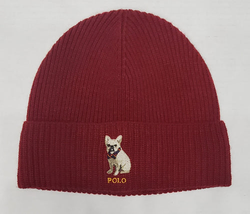 Nwt Polo Ralph Lauren Burgundy Dog Skully - Unique Style
