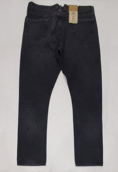 Nwt Polo Ralph Lauren Black Wash Varick Slim-Fit Straight All-Over Pony Jeans - Unique Style