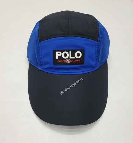 Nwt Polo Ralph Lauren Black/Royal Long Bill 5 Panel Hat