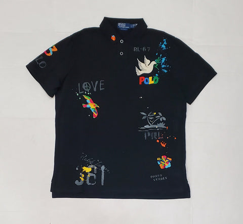 Nwt Polo Ralph Lauren Black Peace 67 Classic Fit Polo