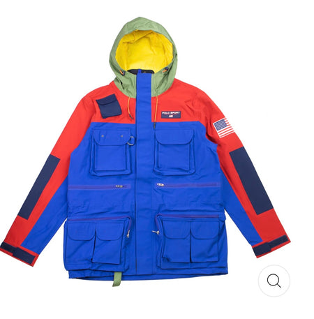 Nwt Polo Ralph Royal Blue/Red Lauren Reversible Cookie Down Jacket