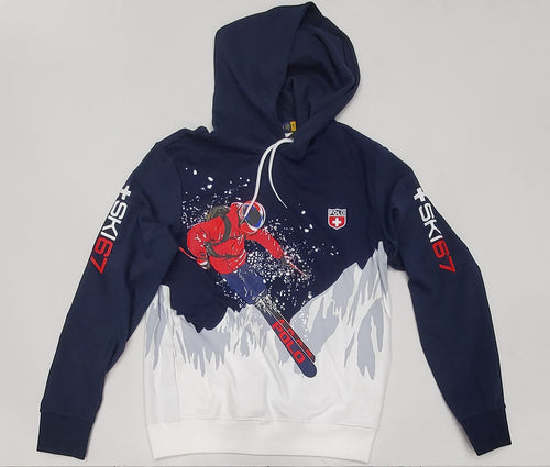 Nwt Polo Ralph Lauren Navy Downhill Skier Hoodie - Unique Style