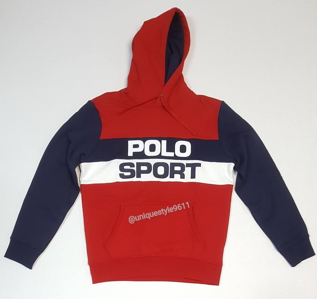 Nwt Polo Ralph Lauren Red Polo Sport Spellout Pullover Hoodie