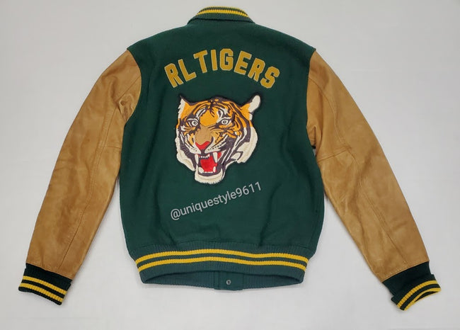 Nwt Polo Ralph Lauren Men's Patch Tiger Letterman Varsity Jacket - Unique Style