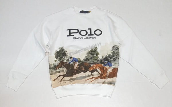 Nwt Polo Ralph Lauren Women's White Equestrian Sweatshirt - Unique Style
