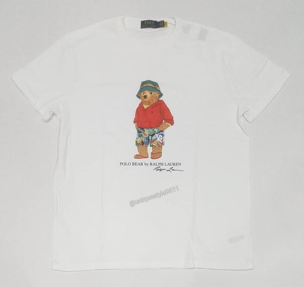 Nwt Polo Ralph Lauren White Beach Bear Bucket Tee - Unique Style