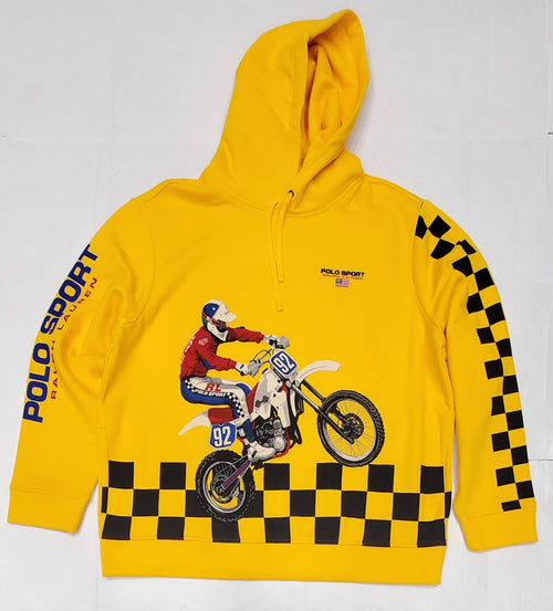 Nwt Polo Sport Yellow Racing Motor Cross Hoodie - Unique Style