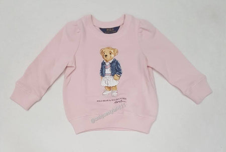 Nwt Girls Polo Ralph Lauren Pink Small Pony Sweater (2T-6x)
