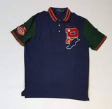 NWT Polo Big & Tall Champs P67 Bulldog Football Polo shirt, blue with embroidered bulldog logo, casual men's apparel